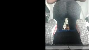 Mexican Teen Bent Over in Gym Leggings!