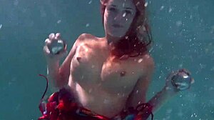 i adore redhead babe nikita vodorezova stripping naked underwater in pool