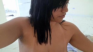 After creampie, she showered naked in backyard for neighbors! 😜