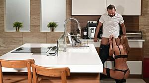 kitana lure and angelica heart, those lesbo lovers, invite their hung neighbour for a threesome