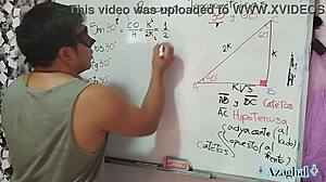 asian teacher teaches nerd student sexual trigonometry in bedroom
