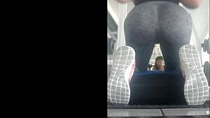 Mexican Teen Bent Over in Gym Leggings!