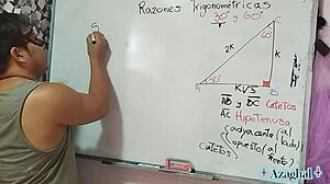 asian teacher teaches nerd student sexual trigonometry in bedroom