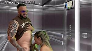 Minha Vizinha Grávida Gostosa Fez Boquete no Elevador do Condomínio