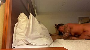 Wife Deep Throats Big Cock in Hotel Room