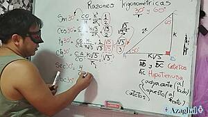 asian teacher teaches nerd student sexual trigonometry in bedroom