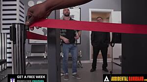 Whitney Wright gets gangbanged by airport security in accidental french-subtitled interracial bang