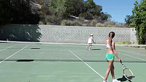 Kitchen lesbian threesome suggests milf with huge tits julia ann on small 18+ shaved pussy