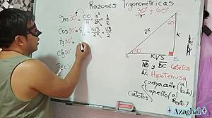 asian teacher teaches nerd student sexual trigonometry in bedroom