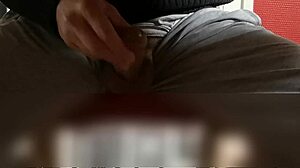 Girl Masturbates Under Desk While Spying On Cock Creampie!