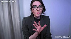 topless session with edging therapy leading to cum swallowing domination