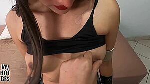 Goth babysitter rides hard in her first uncensored POV casting