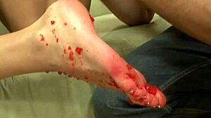 Mackenzee Pierce plays with her feet and sucks big cock