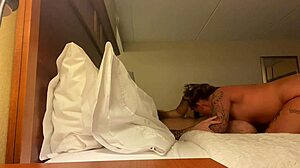 Wife Deep Throats Big Cock in Hotel Room