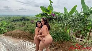 my stepdaughter and i get undressed on the neighbor's property