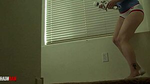 pale freckled holly lane plays with her wet pussy