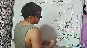 asian teacher teaches nerd student sexual trigonometry in bedroom