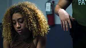 Real Latina immigrant gets handcuffed, bent over, and pounded doggystyle by lucky agent.