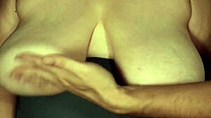 Amateur Sucks and Massages Big Natural Puffy Nipples Close-Up