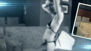 Haven Moss, a tiny black beauty, models in a micro bikini