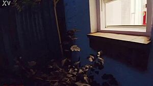 Curvy Blue-Eyed Teen Flashes in Shower for First Time Voyeur Neighbor Watching Wet Bathroom Action