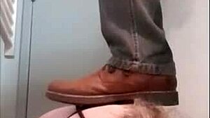 bound slave gives bj and gets cum after piss