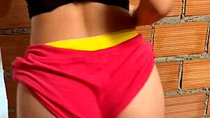 First time fucking my stepsister's tight pussy on the terrace.