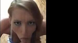 German amateur woman passionately sucks a cock in this homemade European video