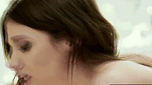 petite russian nelya flashes tits to tease neighbor then deepthroats his monster cock