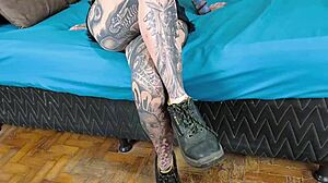 tattooed latina slut gets assfucked in missionary and doggy