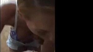 German amateur woman passionately sucks a cock in this homemade European video