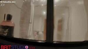 Curvy Blue-Eyed Teen Flashes in Shower for First Time Voyeur Neighbor Watching Wet Bathroom Action