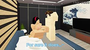 couple fucking in roblox with blowjob and cumshot