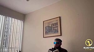 Venezuelan blonde servant takes old man's cock while son watches first time