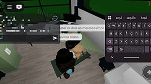 Gothic busty in threesome at parents' house, Brookhaven style!