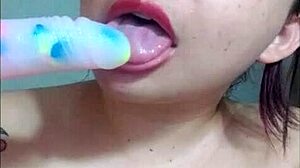 Beautiful Young Girl Teaches Lip Techniques.