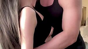 Oriental hottie gets big load of cum on her titties