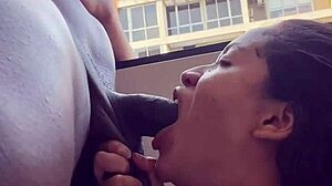 I suck stepbrother's cock during video call with boyfriend 😏