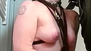 bound slave gives bj and gets cum after piss