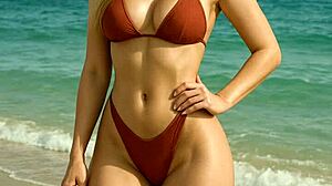 blonde horny babe gets fucked on the beach