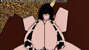 cow girl rides and gets fucked hard by bull in intense cowgirl position