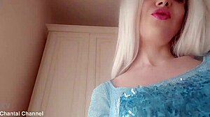 elsa in hot cosplay shows off her huge tits and ass 😍