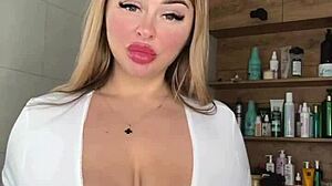 an adult milf with natural tits is waiting caressing