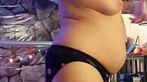 hotwife steffi april dances with vibrator on big pussy lips, cunt and toys