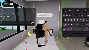 Gothic busty in threesome at parents' house, Brookhaven style!