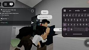 Gothic busty in threesome at parents' house, Brookhaven style!