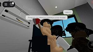 Gothic busty in threesome at parents' house, Brookhaven style!