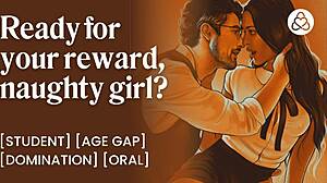 the dom teacher makes me cum on his hard cock in classroom