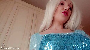 elsa in hot cosplay shows off her huge tits and ass 😍