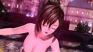 hey, sakine meiko in nostalogic project diva shows off her big tits and ass nude.